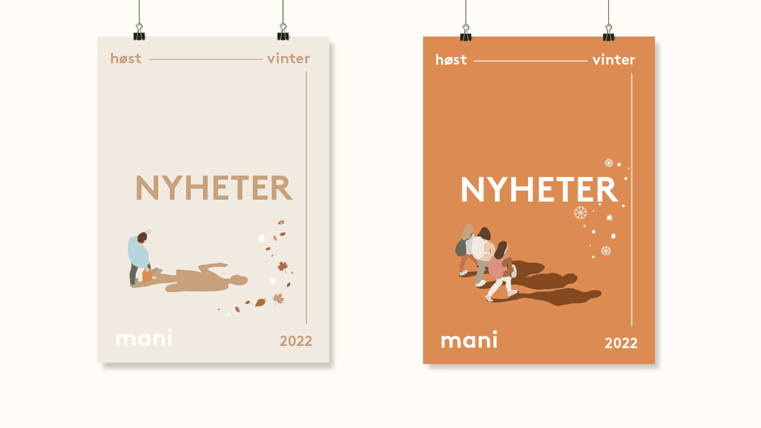 Plakater til Mani sine butikker høst/vinter 2022